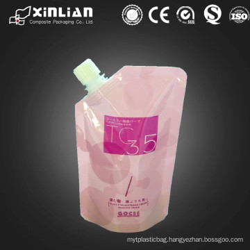 custom printed laminate material plastic liquid packaging pouch with side gusset